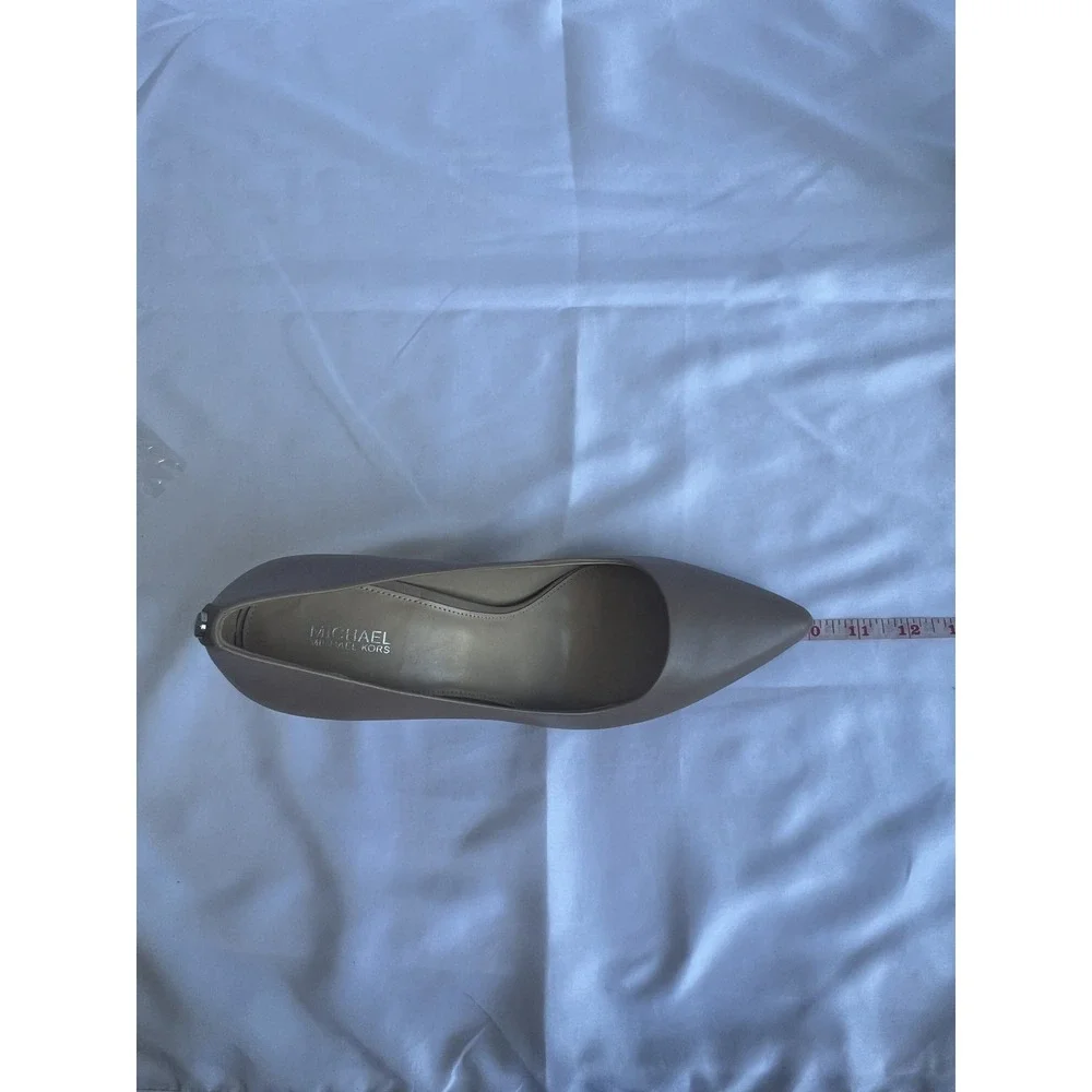 Michael Kors Dorothy Flex Pump Leather Dk Khaki Pointed Toe Heels 40S8DOMP2L 10M